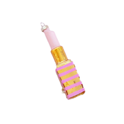 Stripe Lipstick Ornament - Hot Pink