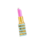 Stripe Lipstick Ornament - Light Blue