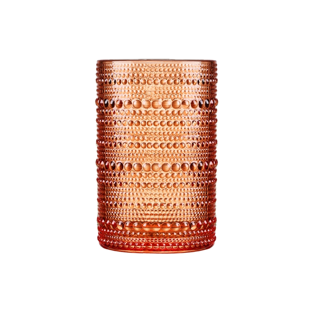 Sunset Hobnail Tumbler Drinking Glass - Dark Orange - Just Fabulous Palm Springs