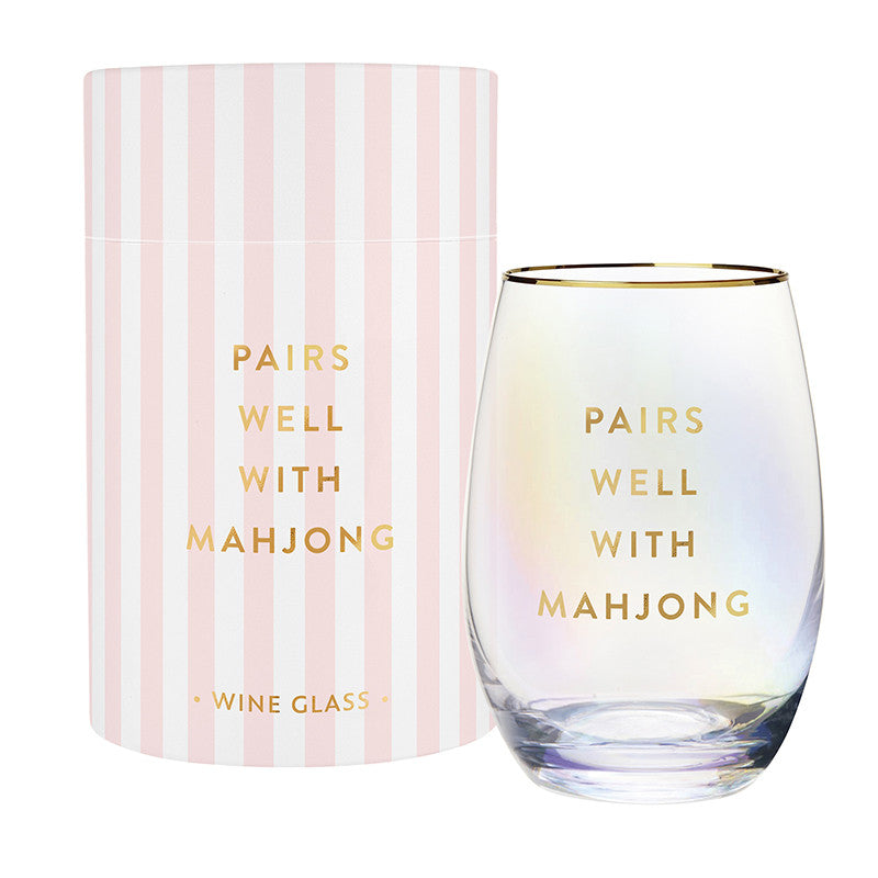 Pairs Well With Mahjong Wine Glass