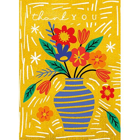 Gold Flowers Greeting Card