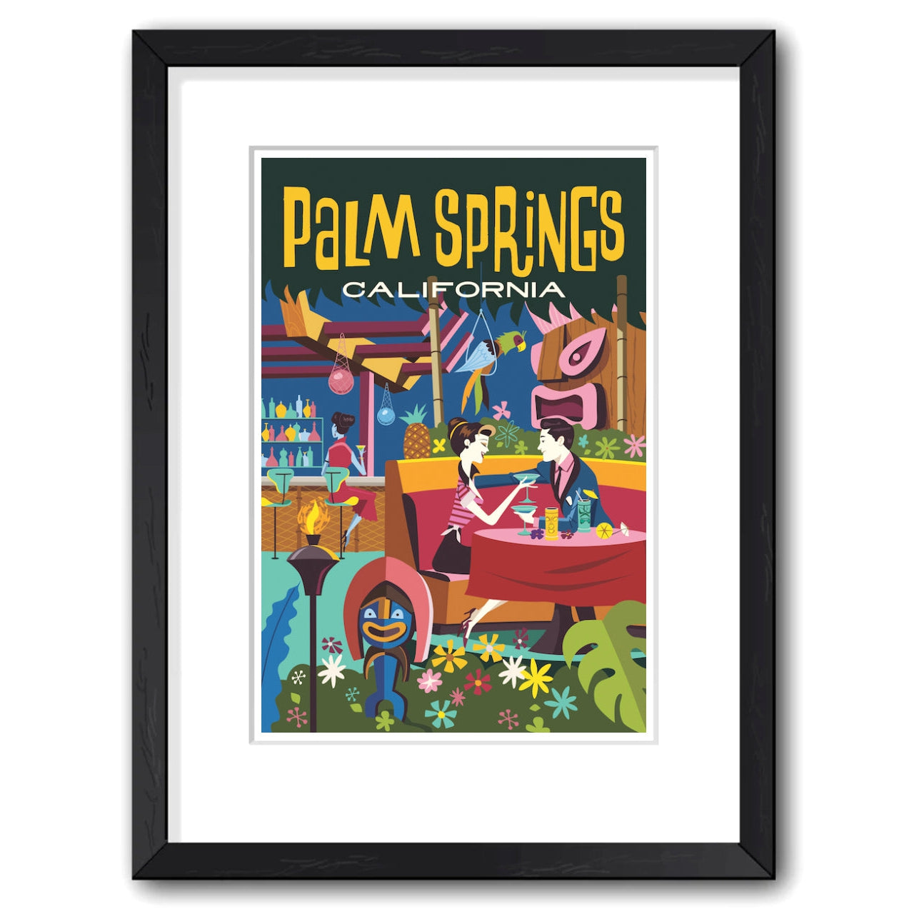 Print: Tiki 13" x 19" (Framed) - Just Fabulous Palm Springs