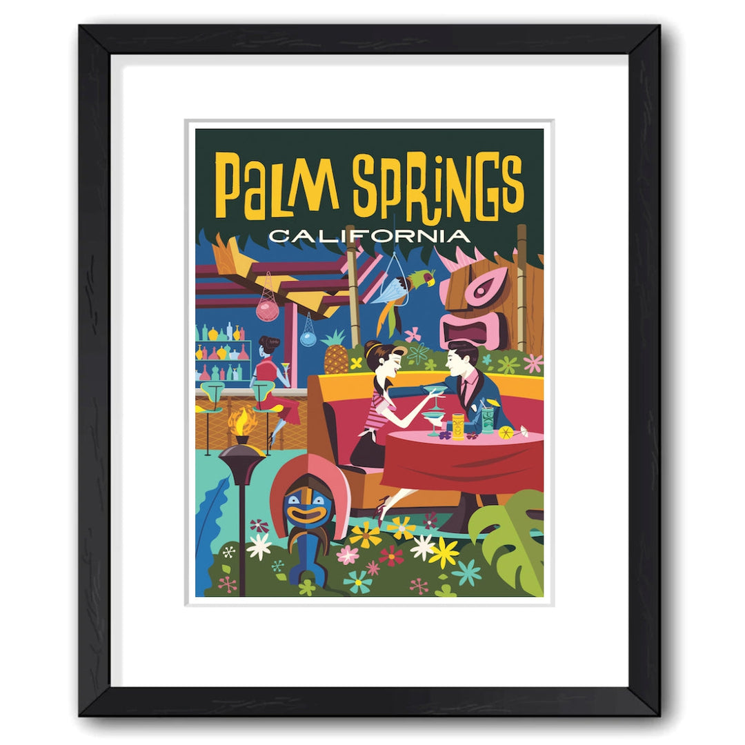 Print: Tiki 8" x 10" (Framed) - Just Fabulous Palm Springs