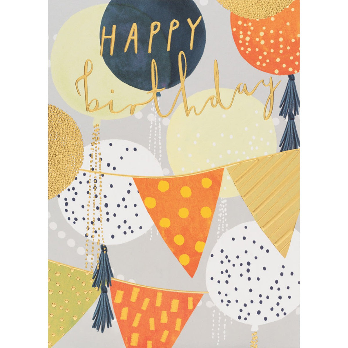 Grey Decorations Birthday Card