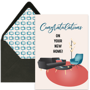 Mid Century Modern Furniture New Home Greeting Card