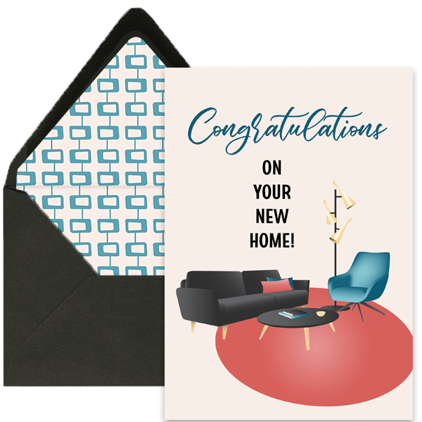 Mid Century Modern Furniture New Home Greeting Card