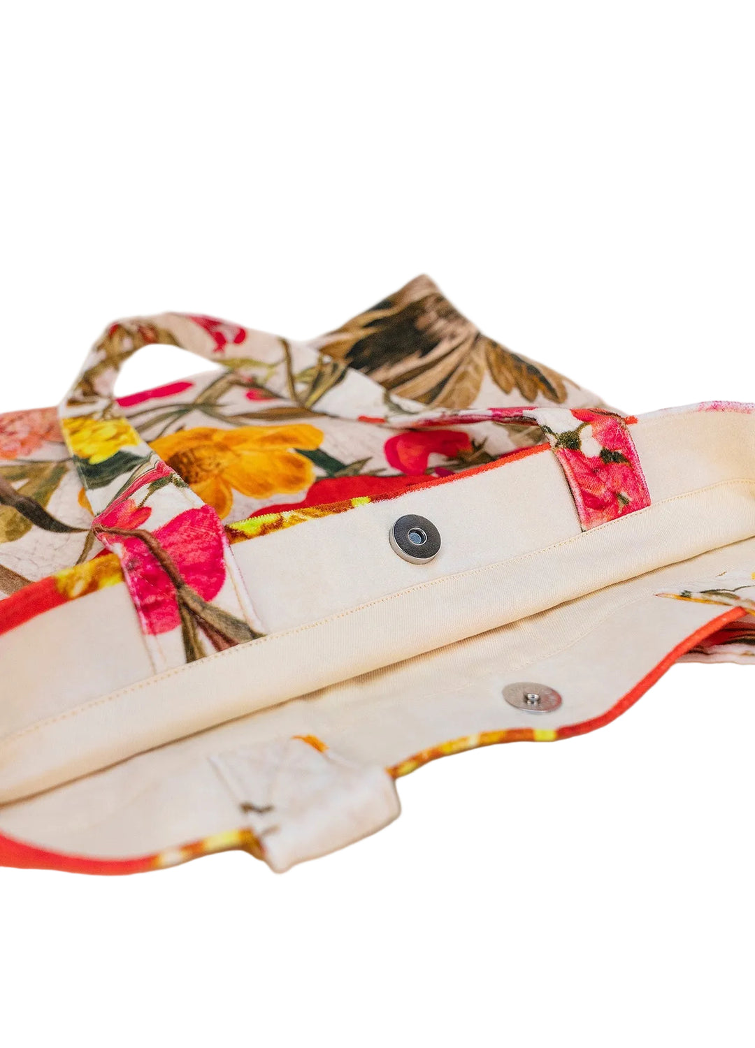 Velvet Tote Bag - Fine Flowers In Cream