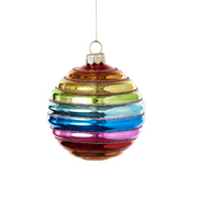 Rainbow Ornament - Ball Horizontal Stripes