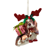 Dog With Costume Ornament - Basset Hound