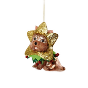 Dog With Costume Ornament - Yorkie