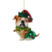 Dog With Costume Ornament - Bulldog
