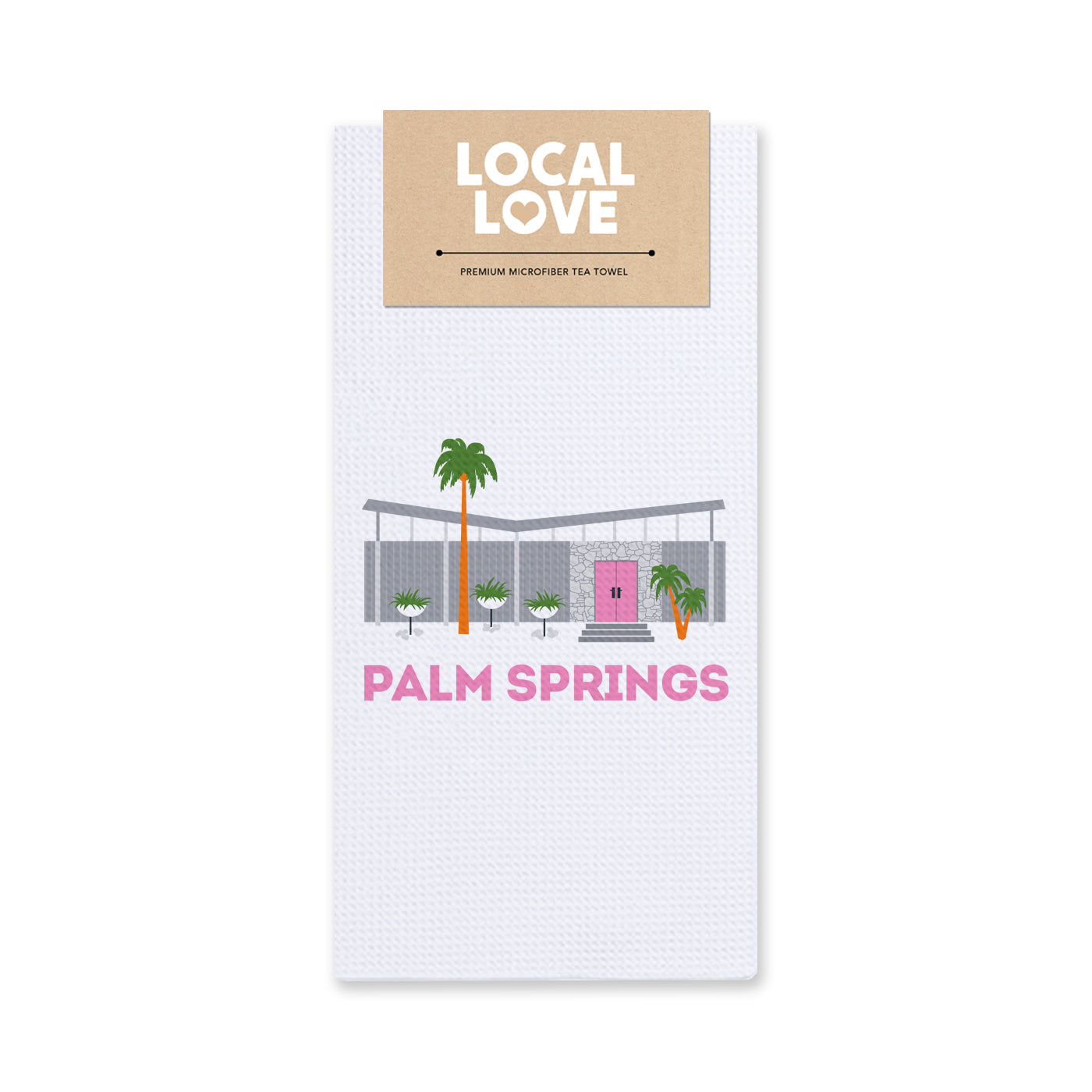 Pink Door Modern House Palm Springs Tea Towel - Just Fabulous Palm Springs
