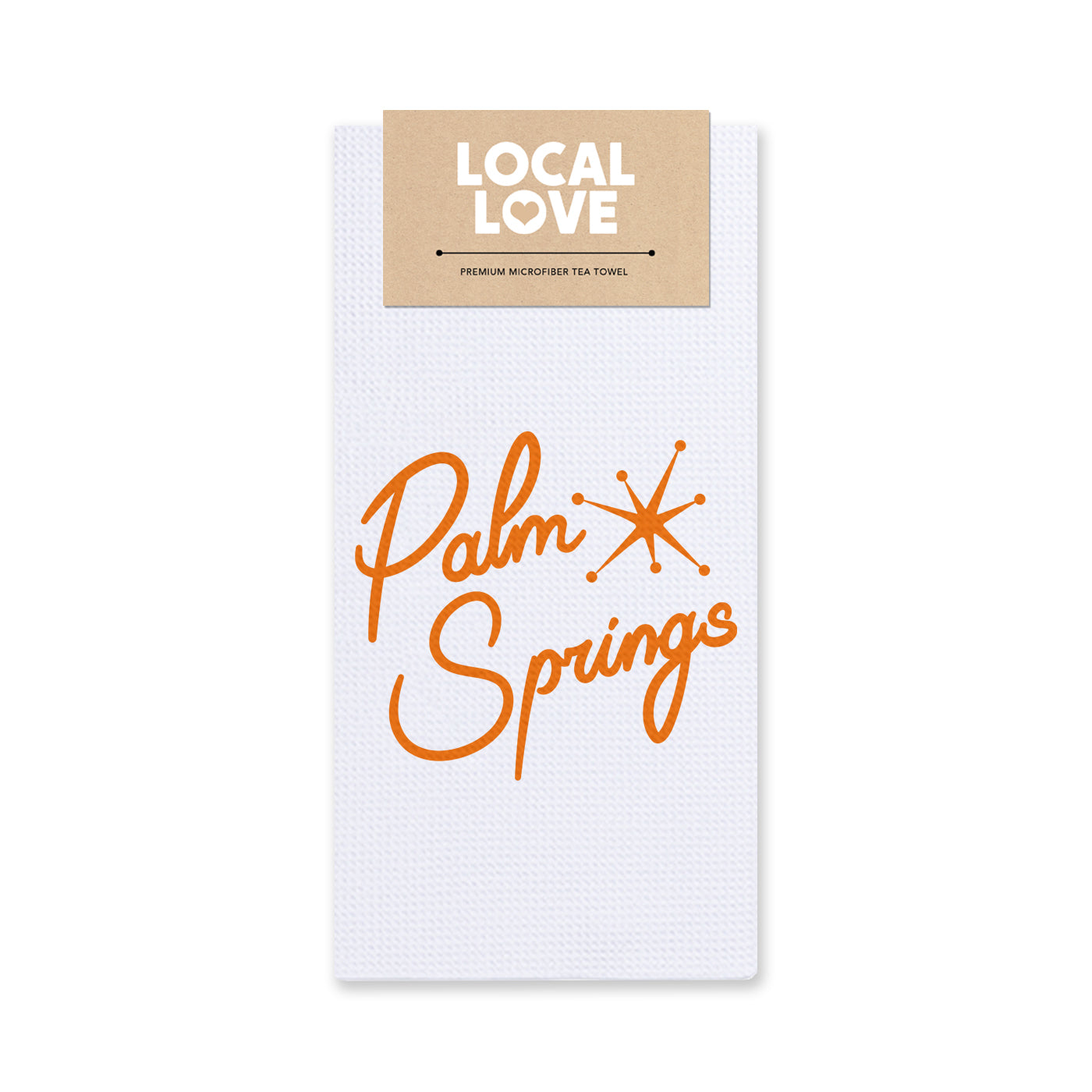 Orange Script Palm Springs Tea Towel