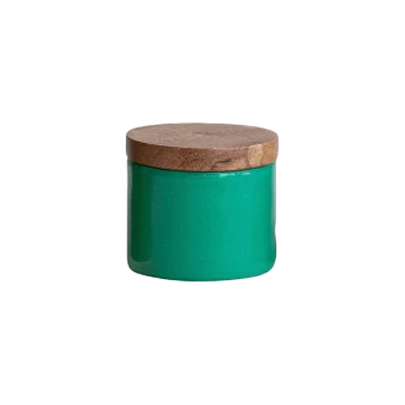 Metal Mini Pinch Pot With Acacia Wood Lid - Teal