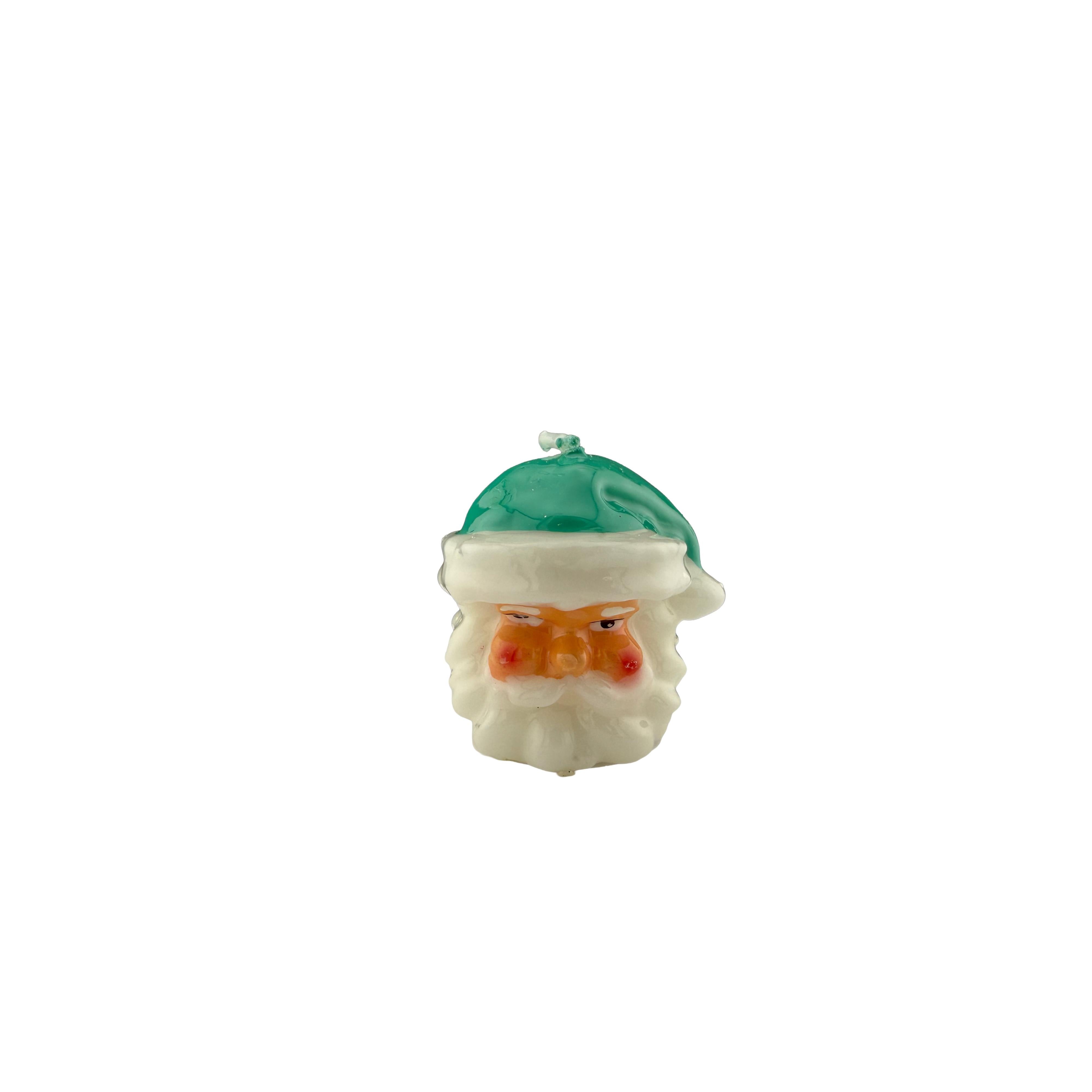 Santa Head Candle - Blue
