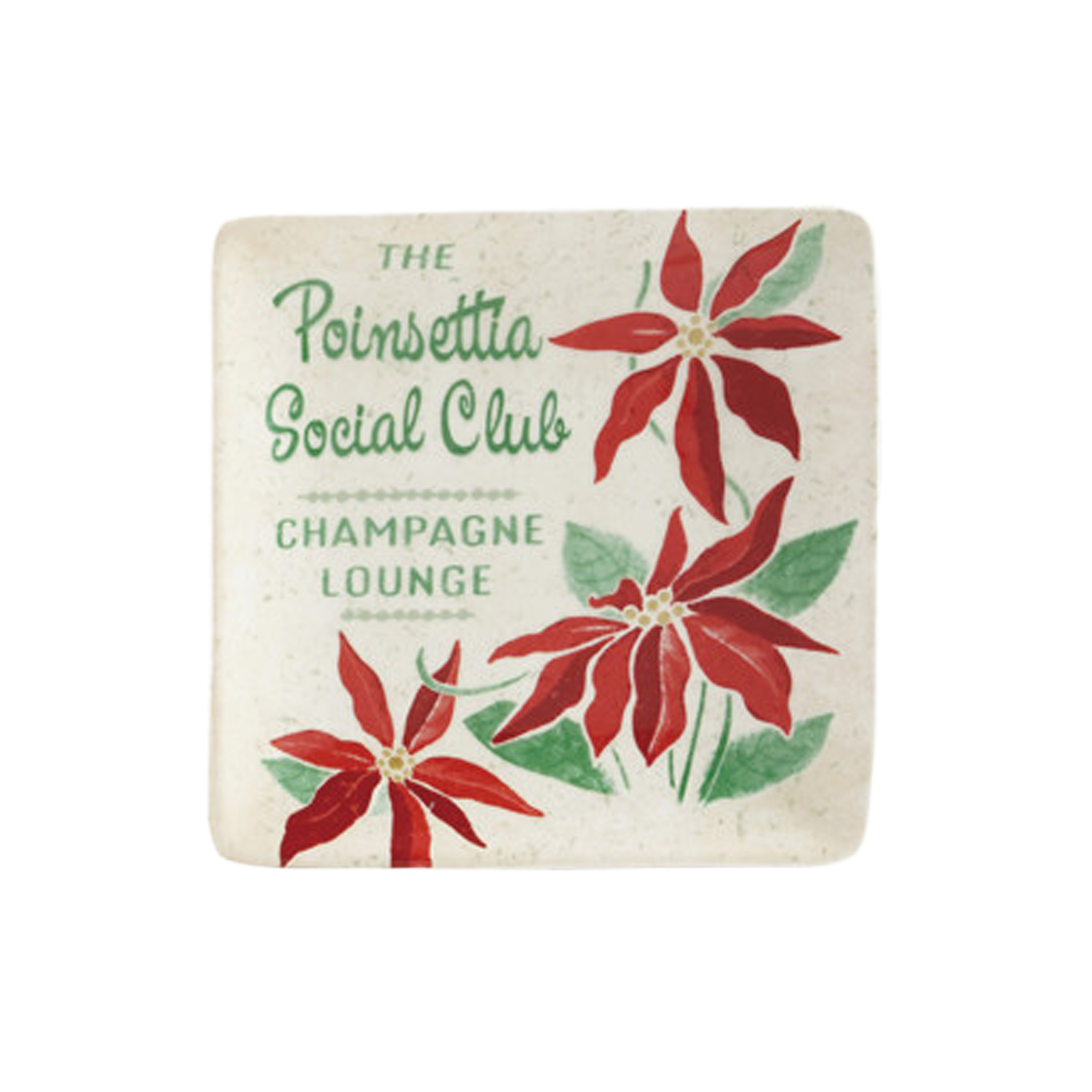 Holiday Bar Stoneware Plate - The Poinsettia Social Club