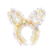 Tinsel Lighted Bunny Ear Headband - Yellow