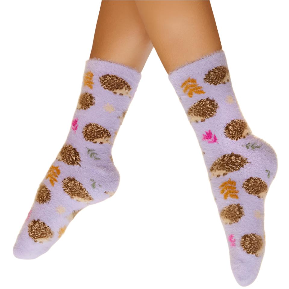 Tiny Hedgehogs Fuzzy Slipper Socks