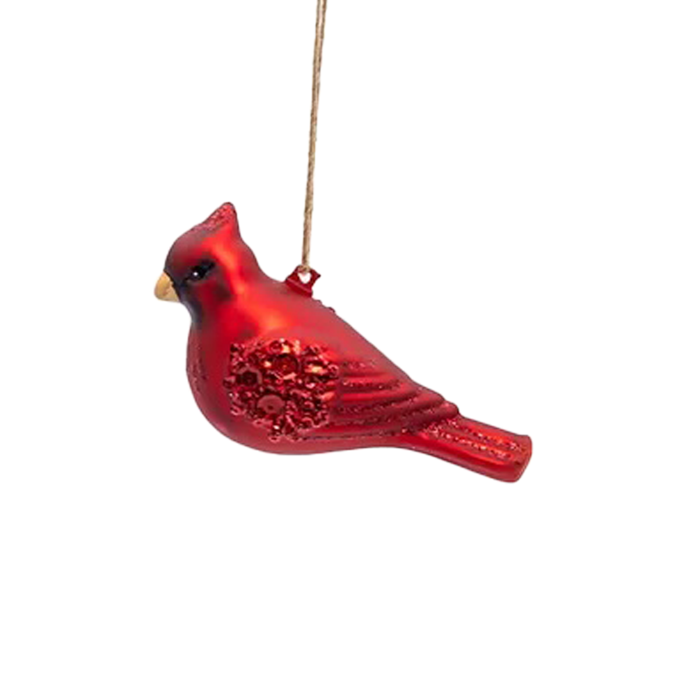 Traditional Bird Glass Ornament - Red