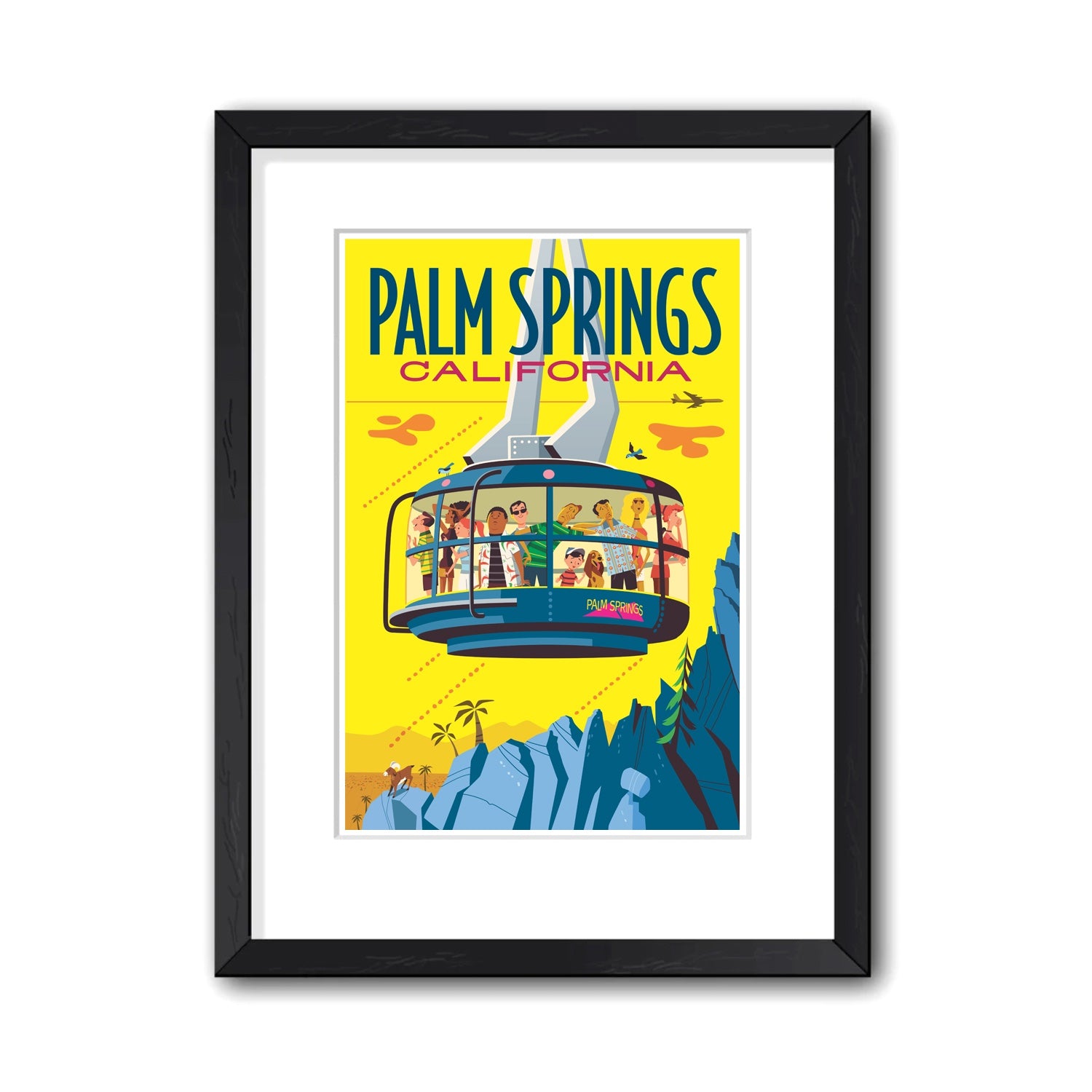 Print: Tram 13" x 19" (Framed) - Just Fabulous Palm Springs