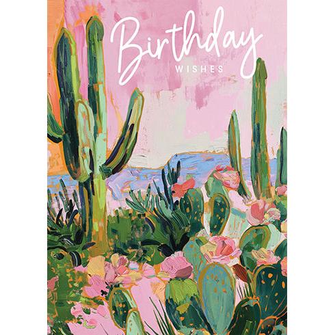 Cactus Landscape Birthday Card - Just Fabulous Palm Springs
