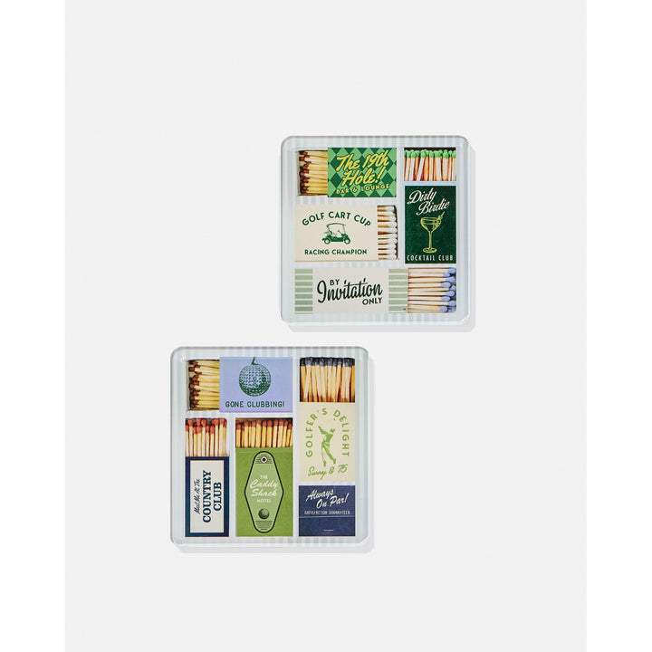 Golf Matchbook Coaster - Set of 4