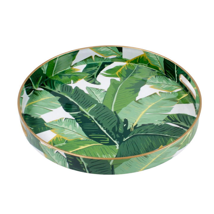 Banana Leaf Round Tray