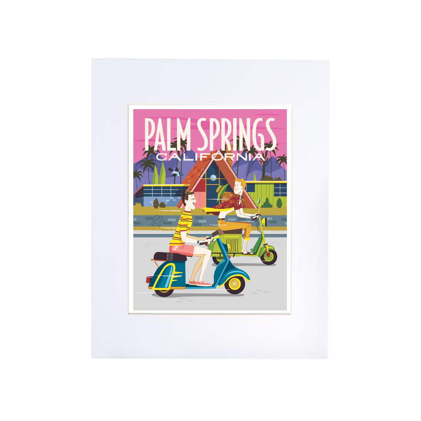 Palm Springs Vespa Time Print 13" x 19" (Unframed)