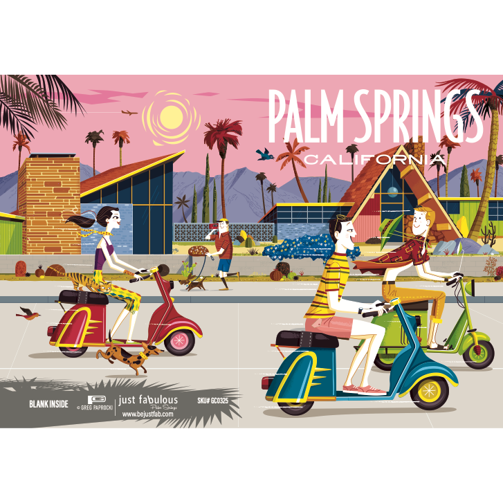 Greeting Card: Vespa Guys (Blank Inside)