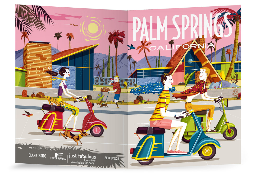 Greeting Card: Vespa Guys (Blank Inside)