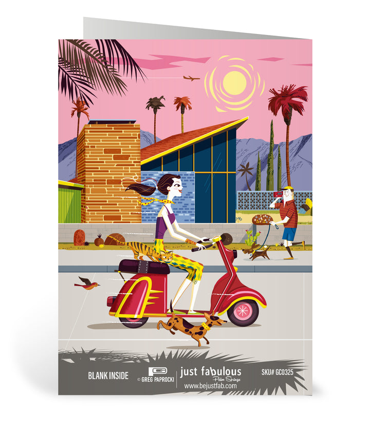 Greeting Card: Vespa Guys (Blank Inside)