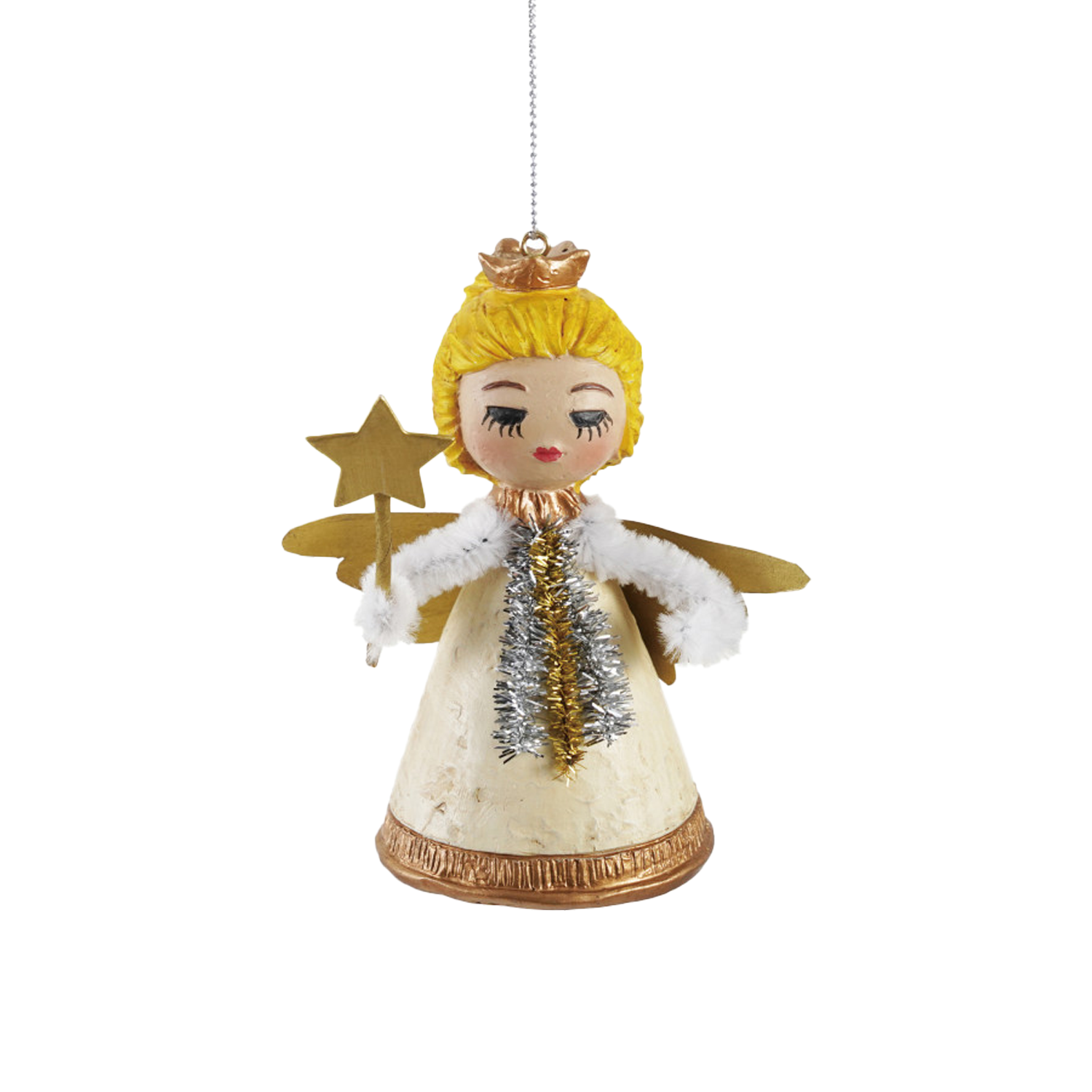 Resin Vintage Reproduction Angel Ornament - With Wings
