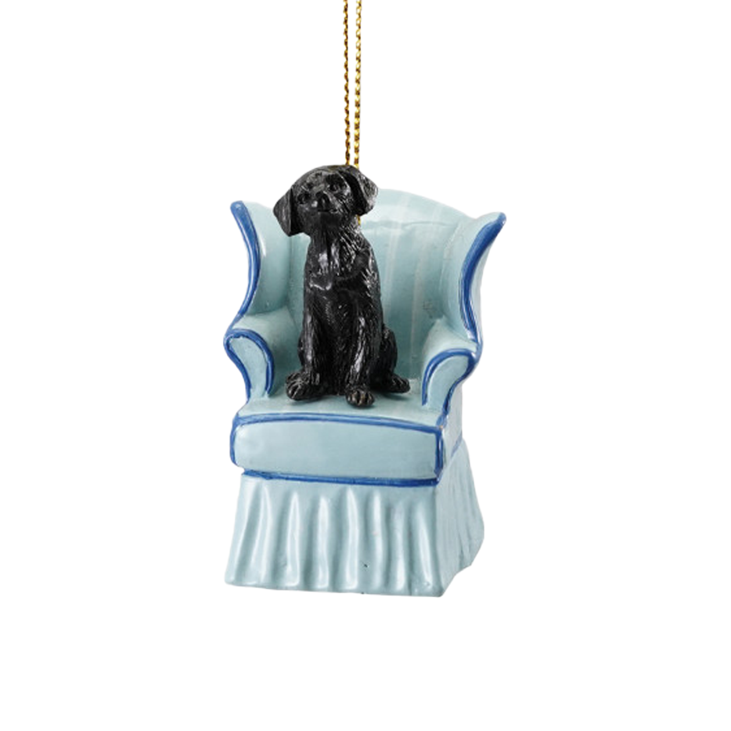 Vintage Dog In Chair Ornament - Light Blue