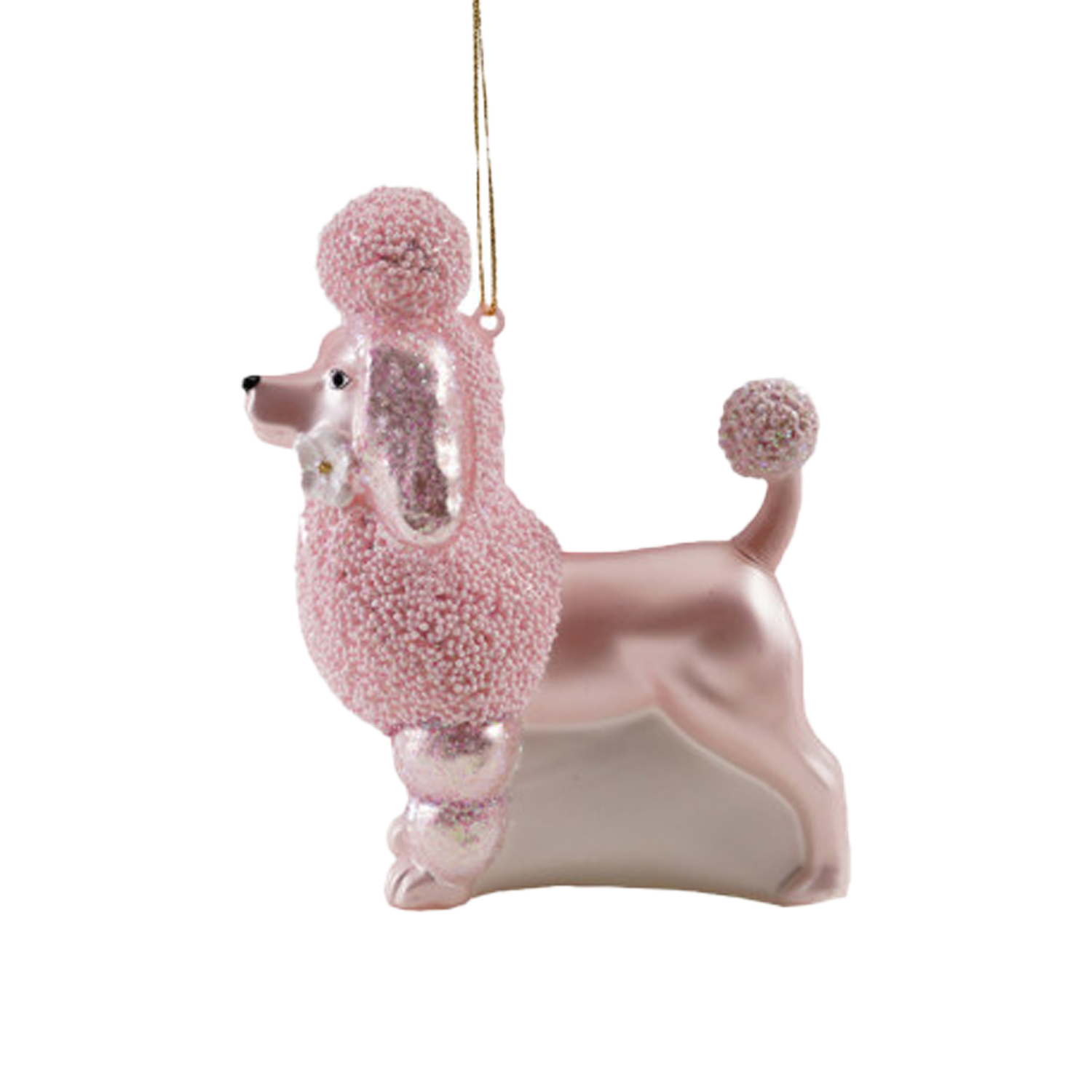 Vintage Pink Poodle Ornament - Standing