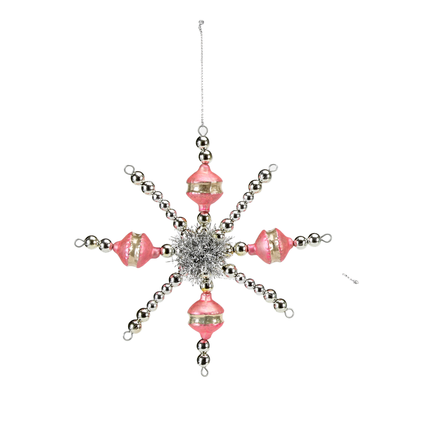 Vintage Snowflake Ornament - Pink