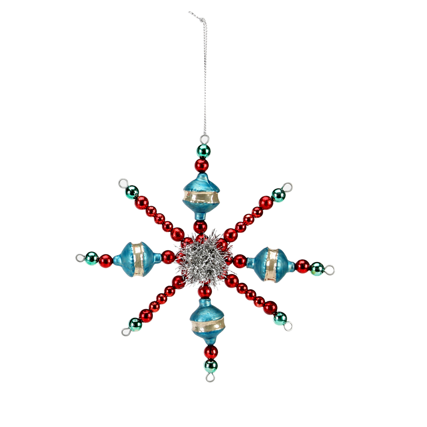 Vintage Snowflake Ornament - Red