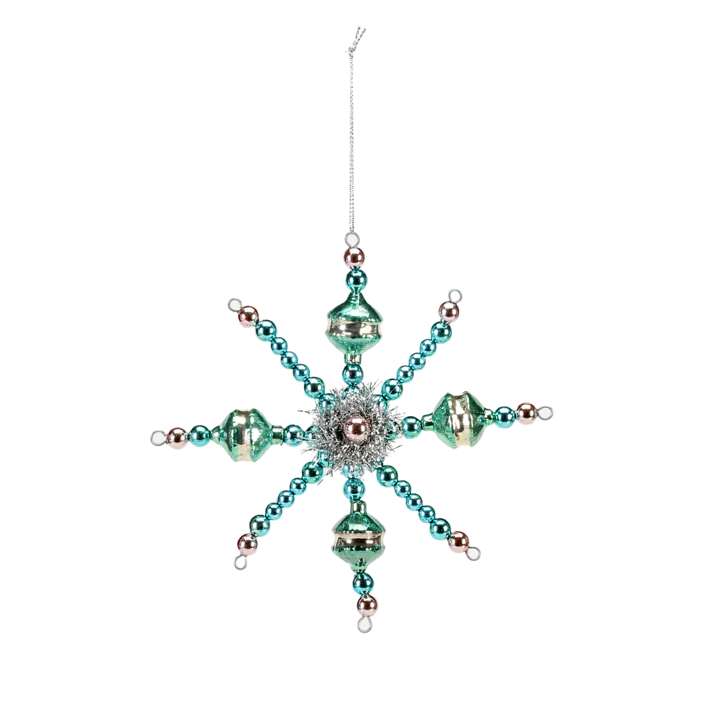Vintage Snowflake Ornament - Teal