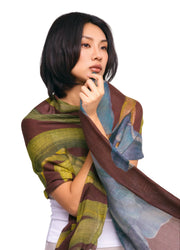 Iris Wool Wrap Scarf - Tulip