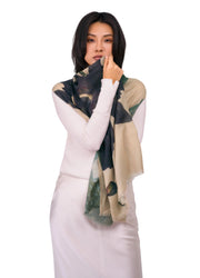 Midnight Orchid Wool Wrap Scarf
