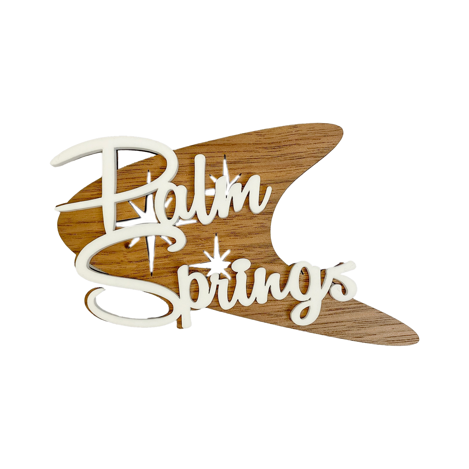 Palm Springs Boomerang Magnet - Walnut