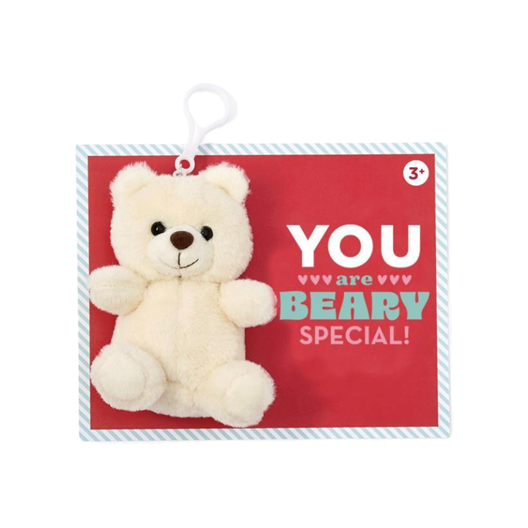 Very Beary Plush Keychain - White - Just Fabulous Palm Springs