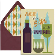Age Gets Better With Wine Birthday Card