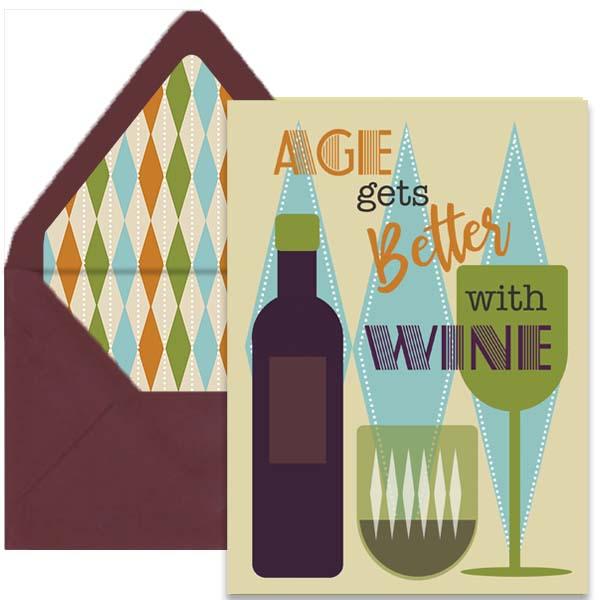 Age Gets Better With Wine Birthday Card
