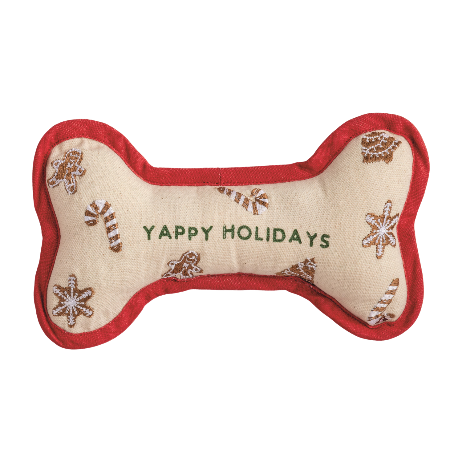 Embroidered Dog Bone - Yappy Holidays