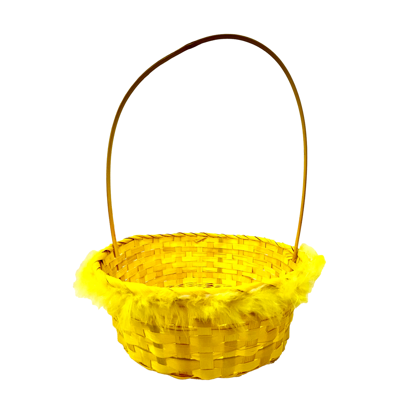 Easter Large Bamboo Basket - Yellow