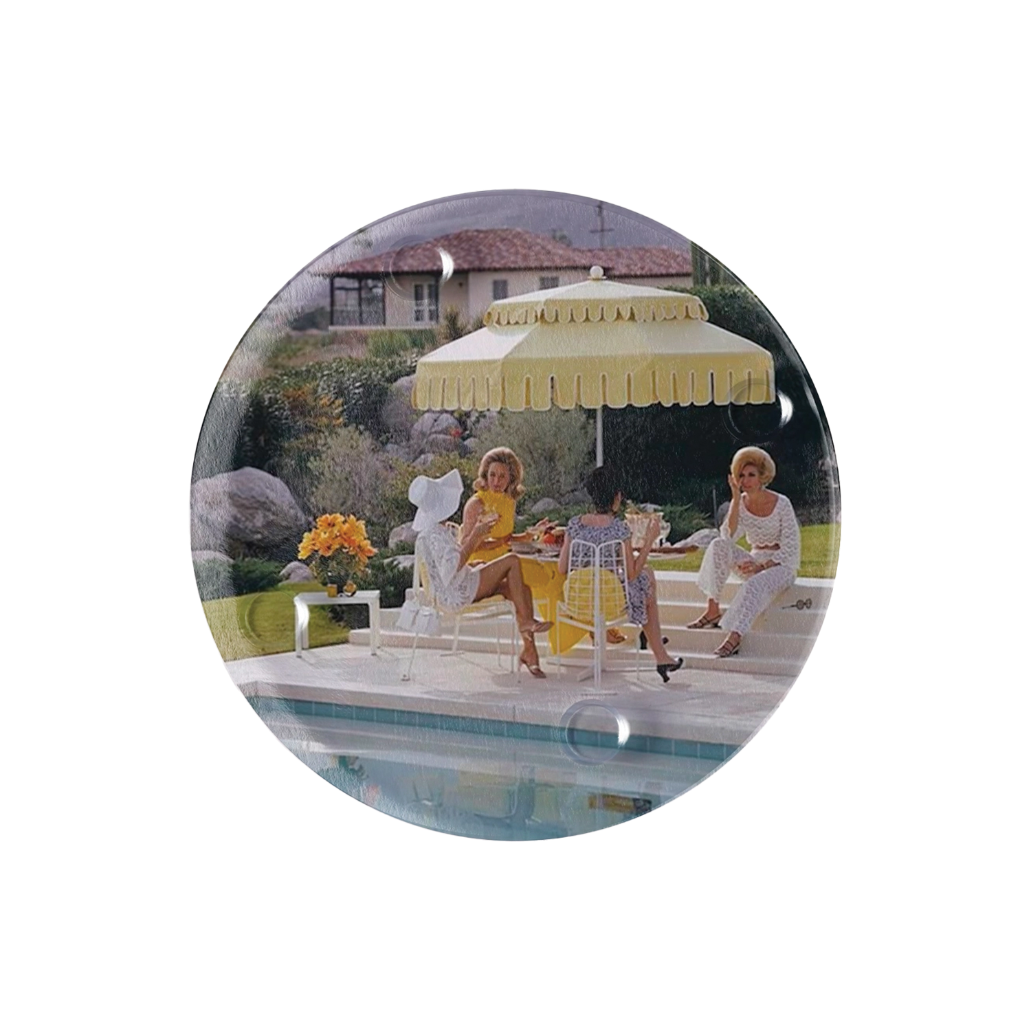 Yellow Umbrella Glass Coaster - Just Fabulous Palm Springs