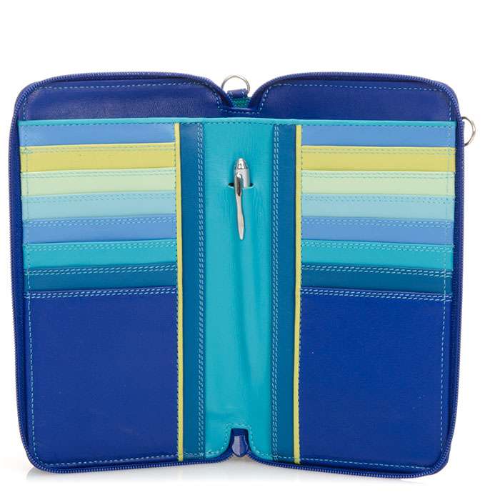 Zip Multi Purse With Shoulder Strap - Seascape