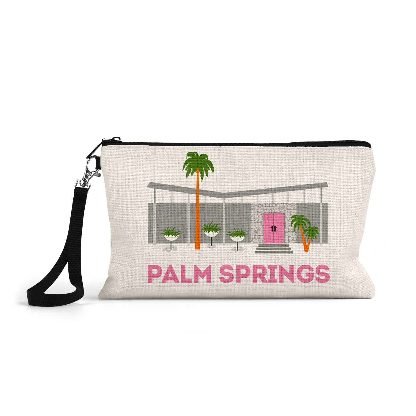 Pink Door Modern House Palm Springs Zipper Pouch - Just Fabulous Palm Springs