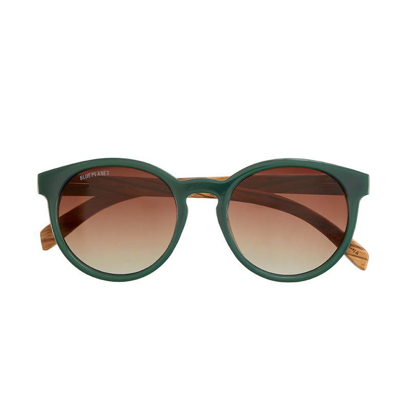 Andiz Polarized Sunglasses - Hunter Green / Zebra Wood