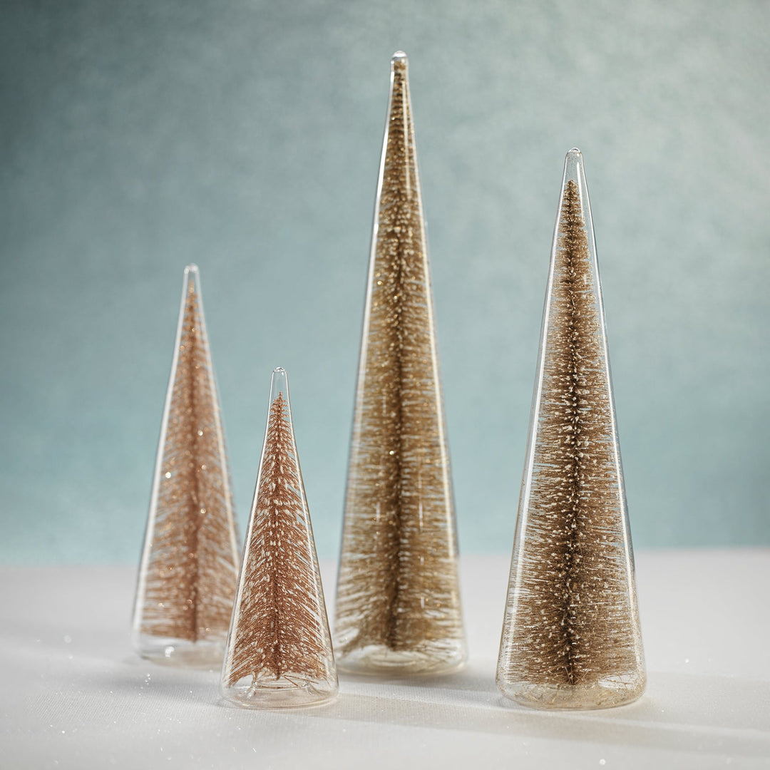 Champagne Decorative Tree Encased In Clear Glass - Large